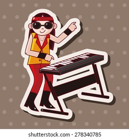 band member keyboard player theme elements