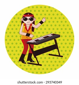 band member keyboard player theme elements