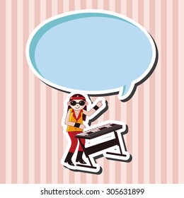 band member keyboard player theme elements