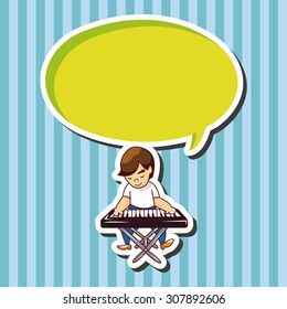 band member keyboard player theme elements