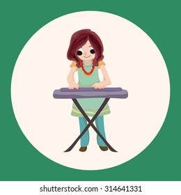 band member keyboard player theme elements
