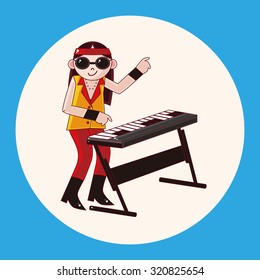 band member keyboard player theme elements