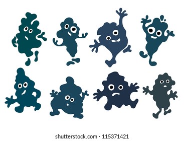 Band of merry dancing monster in the form of ink blots