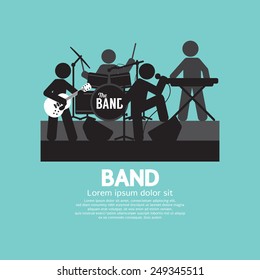 Band Of Musician Black Symbol Vector Illustration