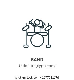Band outline vector icon. Thin line black band icon, flat vector simple element illustration from editable ultimate glyphicons concept isolated stroke on white background