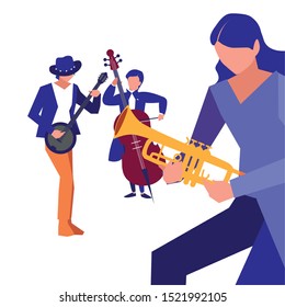 band people musicians concert event design vector illustration