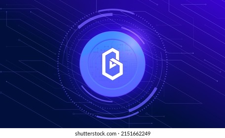 Band Protocol (BAND) coin banner. BAND coin cryptocurrency concept banner background.