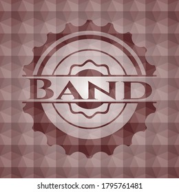 Band red emblem with geometric pattern. Seamless. 