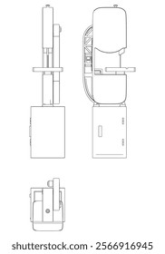 Band Saw Line Drawing Vector on White Background. Intricate Illustration for Woodworking, Carpentry, Furniture Making, and Tool Design