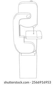 Band Saw Line Drawing Vector on White Background. Intricate Illustration for Woodworking, Carpentry, Furniture Making, and Tool Design