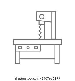 Band Saw Machine grey thin line icon, 1px stroke icon, outline icon, vector, pixel perfect icon