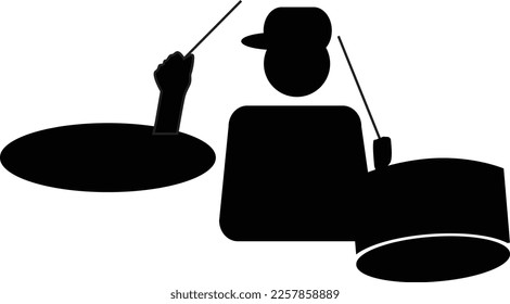 band set drummer vector illustration