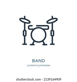 band thin line icon. equipment, elastic linear icons from ultimate glyphicons concept isolated outline sign. Vector illustration symbol element for web design and apps.