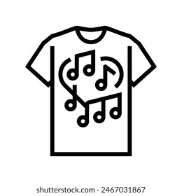 band tshirt line icon vector. band tshirt sign. isolated contour symbol black illustration