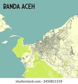 Banda Aceh Indonesia map poster art