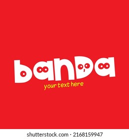 banda Typography kids funny cartoon Logo Design 