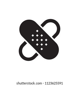 Bandage aid icon flat vector simple isolated illustration signage template design trendy.