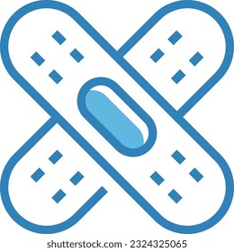 Bandage Blue Icon - Single Icon, Vector