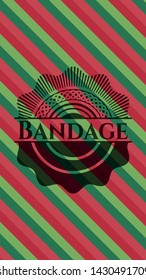 Bandage christmas emblem background. Vector Illustration. Detailed.