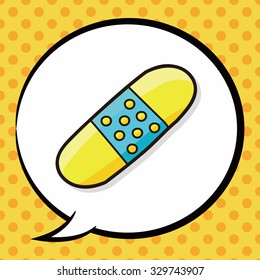 bandage color doodle, speech bubble