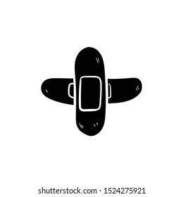 bandage doodle icon vector hand drawing flat black