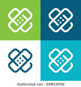 Bandage Flat four color minimal icon set