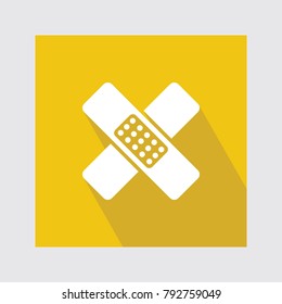 Bandage flat icon with long shadow