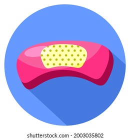 Bandage flat icon. Round colorful button, Vaccination circular vector sign, logo illustration
