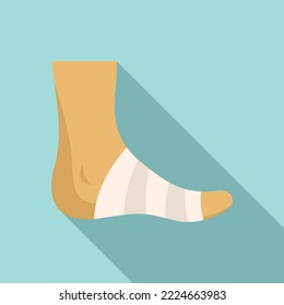 Bandage foot finger icon flat vector. Accident fracture. Elastic plaster