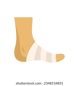 Bandage foot finger icon flat vector. Accident fracture. Elastic plaster isolated svg
