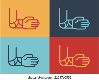 Bandage Hand Logo Template, Simple Flat Icon of hand,bandage,injury