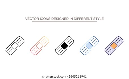 Design de ícone de bandagem com ilustração de estoque de fundo branco