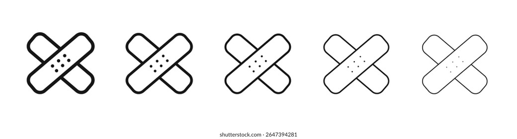 Logotipo do conjunto de ilustração plana do ícone da bandagem