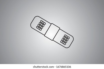 Icono de la banda en estilo plano. Ilustración vectorial de yeso sobre fondo aislado blanco. Concepto de negocio del kit de primeros auxilios.