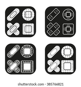 Bandage icon in four variations. Vector.