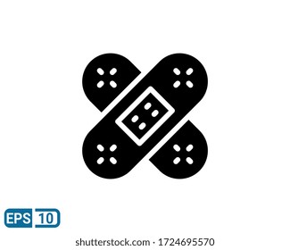 bandage icon in glyph style isolated on white background. EPS 10