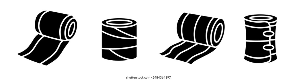 Bandage icon illustration. Black and white bandage icon set. Stock vector collection.