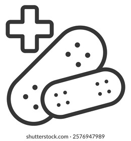 Bandage Icon Lineal Style Vector Illustration