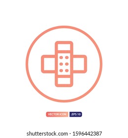 bandage icon in outline gradient style. Vector logo design template. Modern design icon, symbol, logo and illustration. Vector graphics illustration and editable stroke. Isolated on white background.