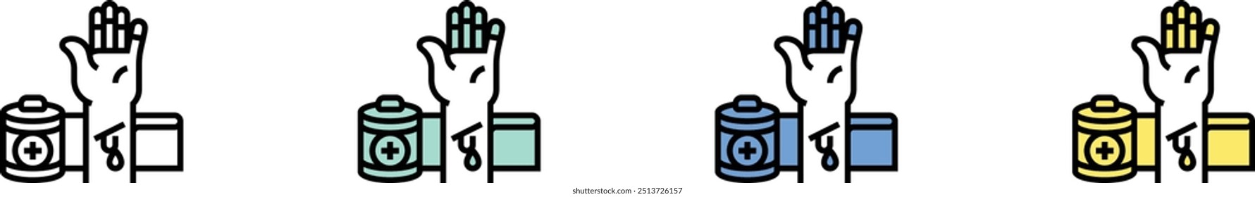 bandage icon. Outline, Green, Blue and Yellow Style Design Isolated On White Background