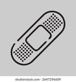 ícone de bandagem. Ícone de gesso. Design de estrutura de tópicos simples. Símbolo de primeiros socorros. Conceito de assistência médica