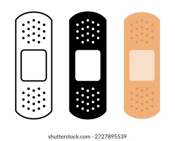 Verbandssymbol. Gips. Vektorsymbol einzeln auf weißem Hintergrund.