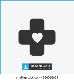 bandage icon. Simple filled bandage icon. On white background.
