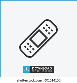 bandage icon. simple outline bandage vector icon. on white background.