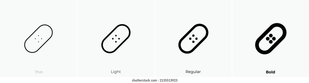 bandage icon. Thin, Light Regular And Bold style design isolated on white background