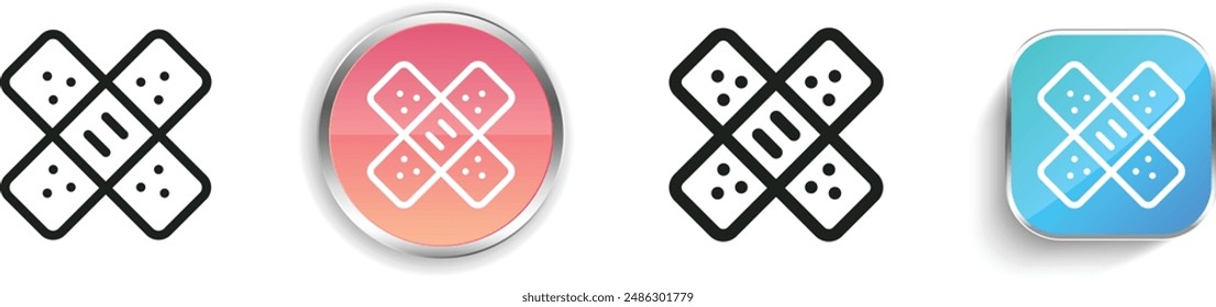 bandage icon. Thin Linear, Regular and Button Style Design Isolated On White Background