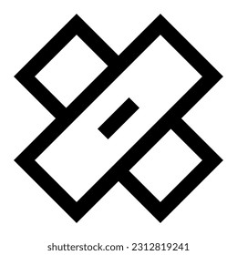 Bandage icon vector designed in outline lineal minimalist bold sharp style (32px artboard 2px stroke)