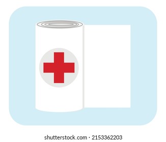 Bandage, Bandage Icon. Vector Drawing Of A White Bandage In A Roll