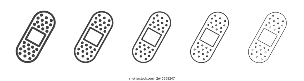Símbolo de ilustração de conjunto de contorno de vetor de ícone de faixa