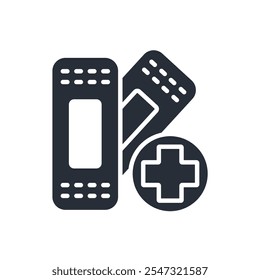 bandage icon. vector.Editable stroke.linear style sign for use web design,logo.Symbol illustration.